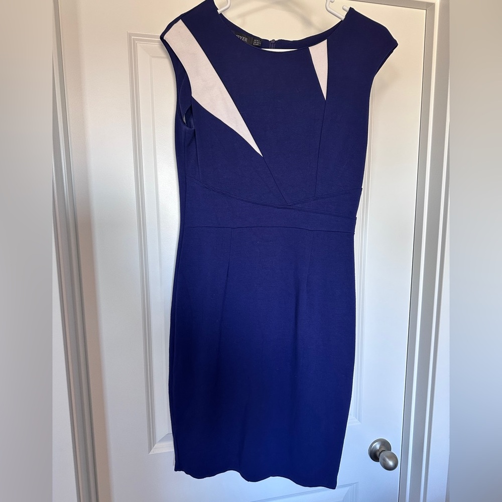 Chic Navy and White Midi Dress